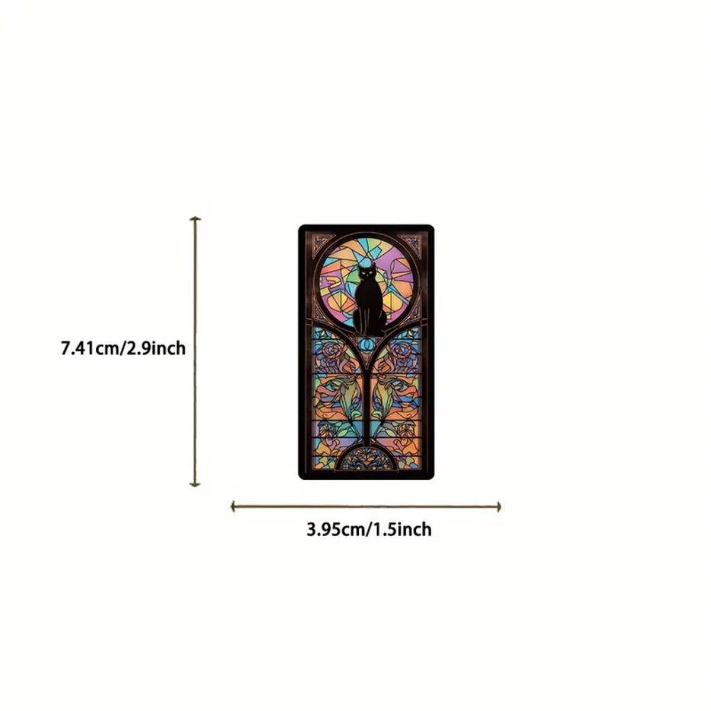 10pcs Black Gothic Style Cat Tarot Waterproof Stickers - Picture 6 of 9